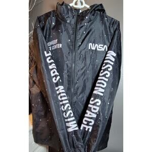 HyperSpace AOP NASA Kennedy Space Center Hooded Windbreaker Rain Jacket Size M